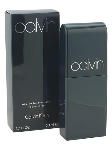 Vintage bottle of Calvin Klein Calvin Cologne (1981) shown as a reference point in the house’s fragrance iconography