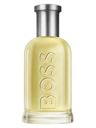 Hugo Boss Boss Bottled (1998) fragrance bottle shown as a reference point in the house’s modern fragrance iconography
